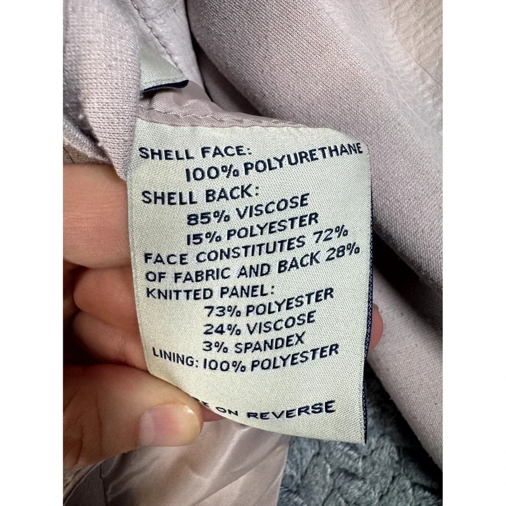 G.H. Bass & Co. Motorcycle Jacket Womens L Cream Stretch Lined Full‎ Zip Winter